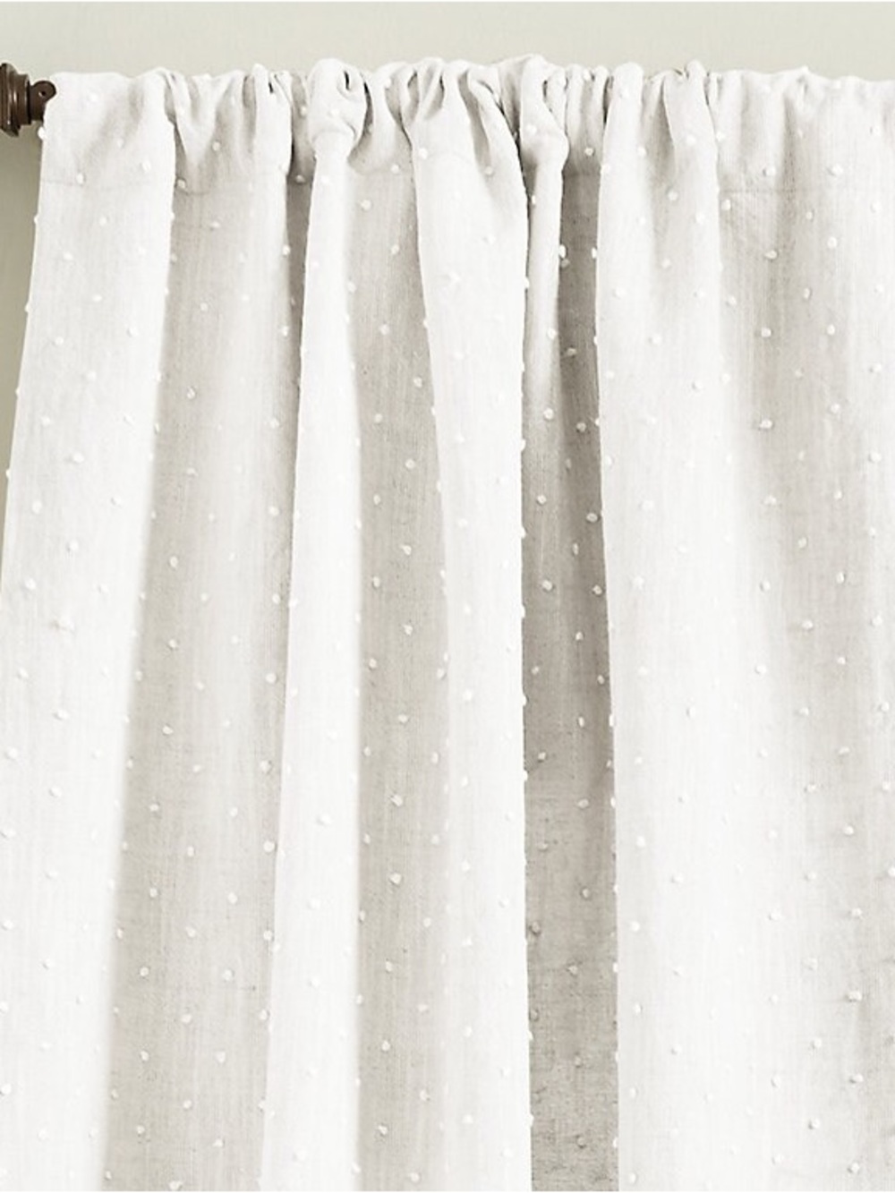 Ballard French Knot Drapery Panel White 50”x108”